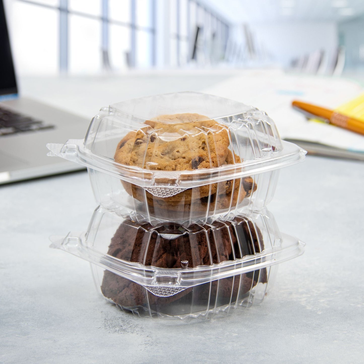 5" Clear Plastic Clamshell Container - 2000 Count (4 Packs X 50 Pcs) | Restaurant Packaging Supplies