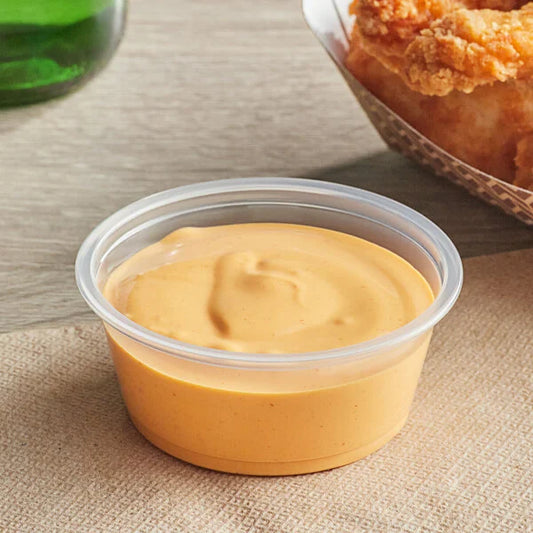 3.25oz Clear Plastic Sauce Cup - Tova (25 Packs X 100 Pcs) | Restaurant Sauce Cups