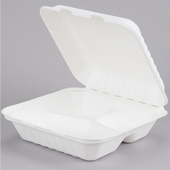 7" X 8" PAPER LUNCH BOX 3 COMP WHITE (4PK X 50PCS)-200CT