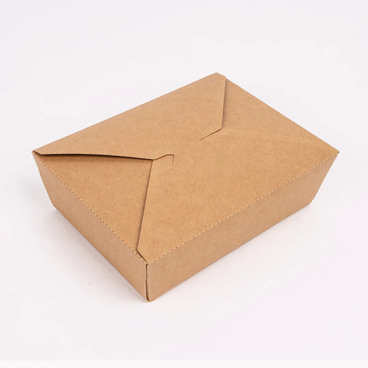 6" X 5" PAPER FOLDING LUNCH BOX SMALL KRAFT (4PKS X 25PCS)-200CT