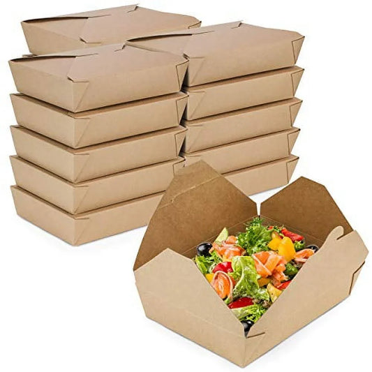 8" X 6" PAPER FOLDING LUNCH BOX KRAFT (4PKS X 50PCS)-200CT