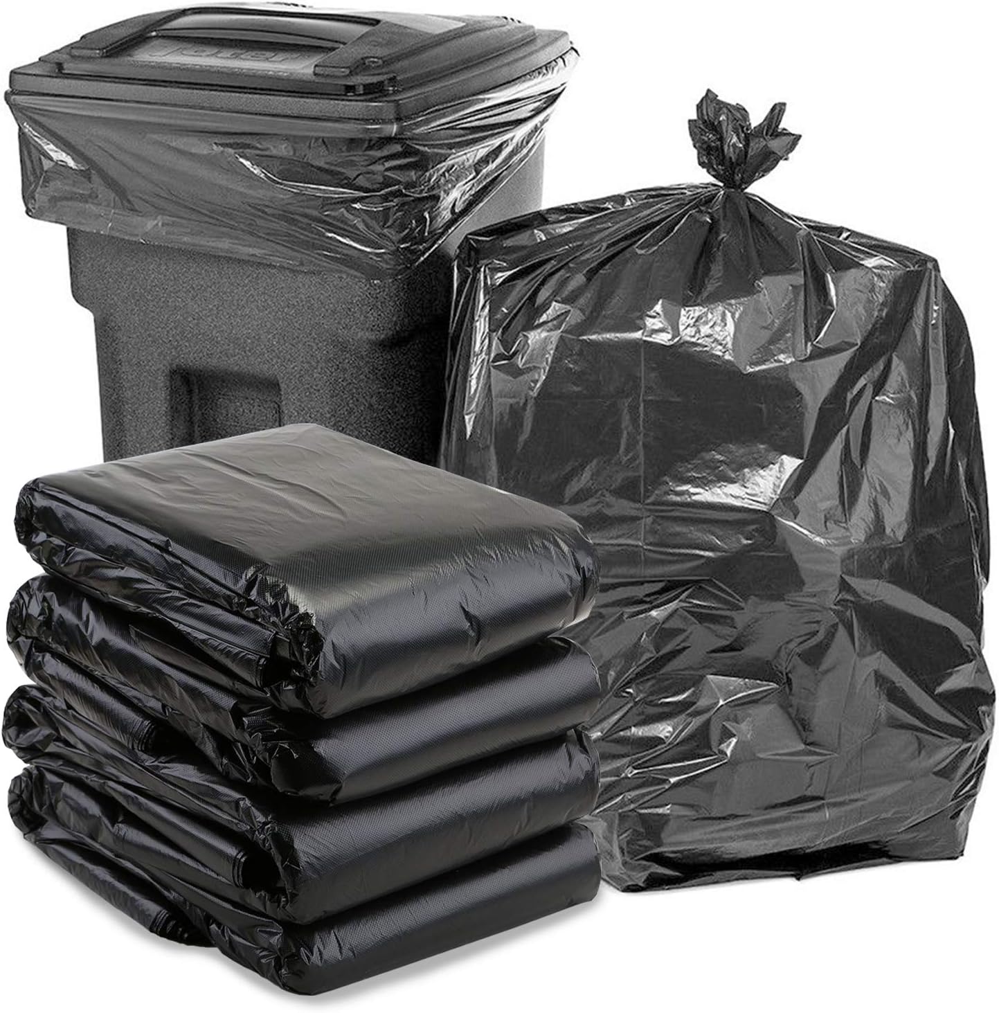 38" X 60" PLASTIC GARBAGE BAGS CLEAR EXTRA HEAVY 15MIC / 0.7MIL - TOVA (8PK X 25PCS)-200CT