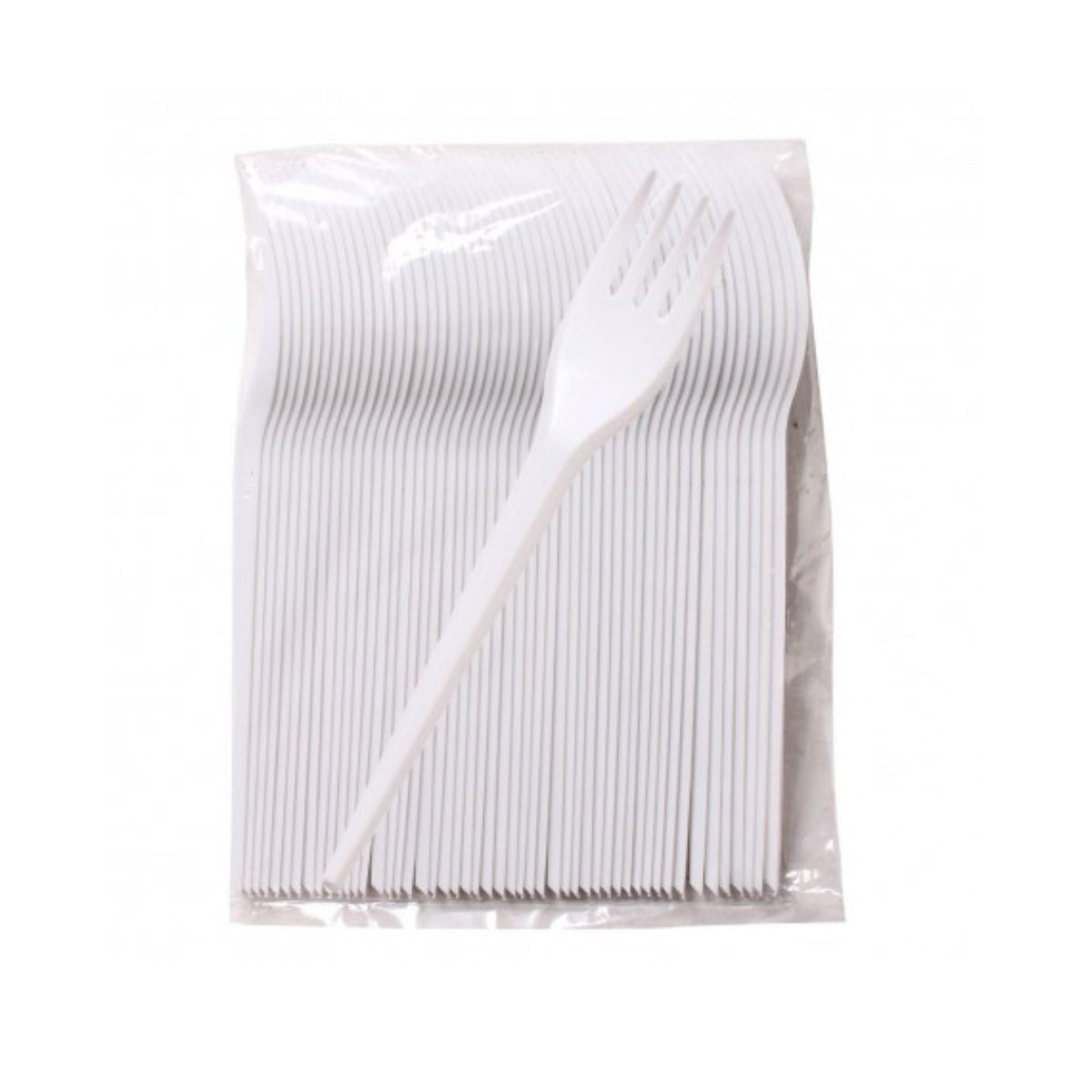 PLASTIC FORK WHITE UNWRAPPED MEDIUM WEIGHT TOVA (40PK X 25PCS)-1000CT