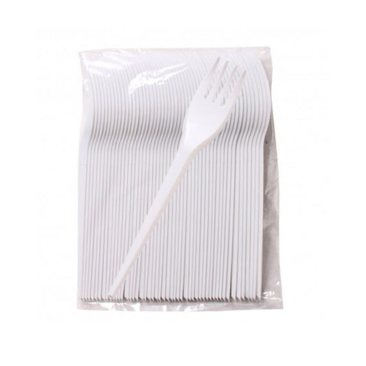 PLASTIC FORK WHITE UNWRAPPED MEDIUM WEIGHT TOVA (40PK X 25PCS)-1000CT