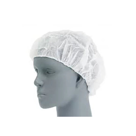 21" FABRIC BOUFFANT CAP WHITE TOVA (10PK X 100PCS)-1000CT