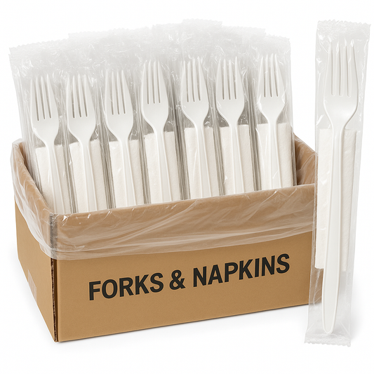 FORK AND NAPKIN KIT MEDIUM WEIGHT (1PK X 1000PCS)-1000CT