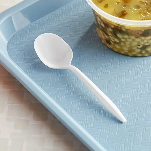 PLASTIC PP SOUP SPOON UNWRAPPED WHITE (1PK X 500PCS) BULK (